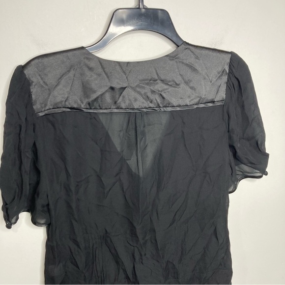 NWT Cache silk blouse black tie front size medium - Picture 8 of 10